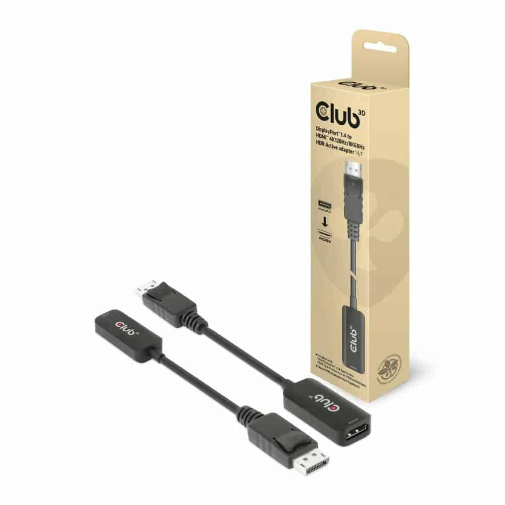 Club3D CAC-1088 DisplayPort 1.4 to HDMI 2.1 Active Adapter